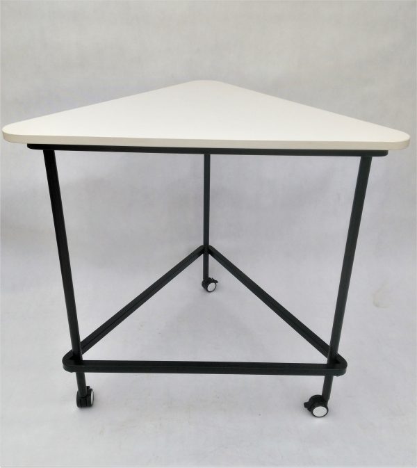 Stół VS trójkąt na kółkach biały, meble biurowe używane