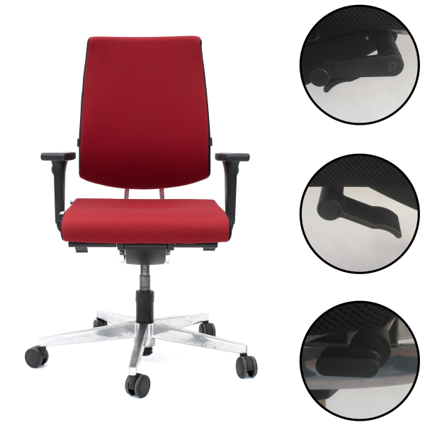 Krzesło biurowe SEDUS BLACK DOT-102 czerwone