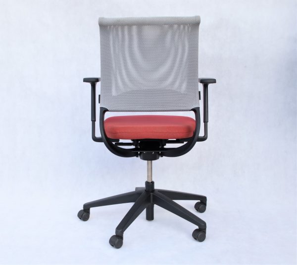 Krzesło biurowe SEDUS Netwin szary-czerwony,meble biurowe używane